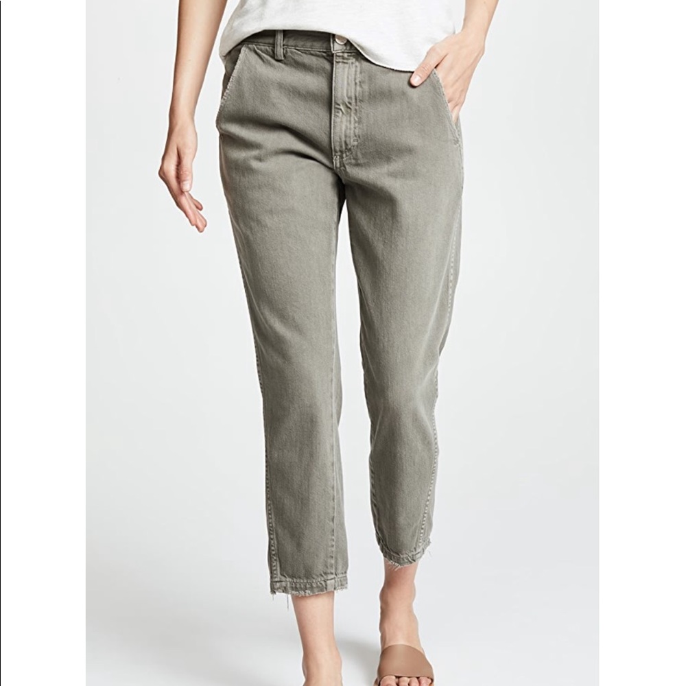 AMO Jeans Slouch Trousers Gray Green Size 26